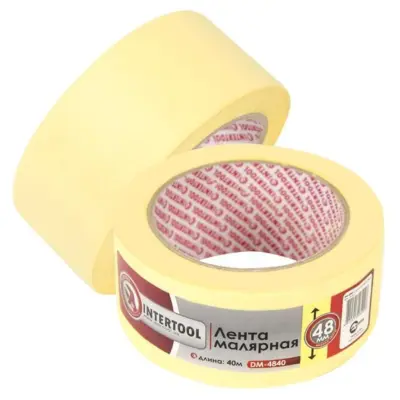 Малярна стрічка INTERTOOL 48 мм × 40 м, жовта