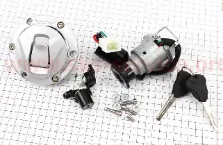 Комплект замка зажигания MIS для Loncin LX250-15 с крышкой бака