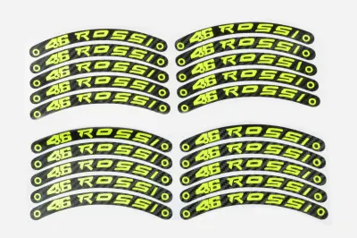Наліпки на колесо 46 ROSSI, жовті, 10 шт. (#6059)