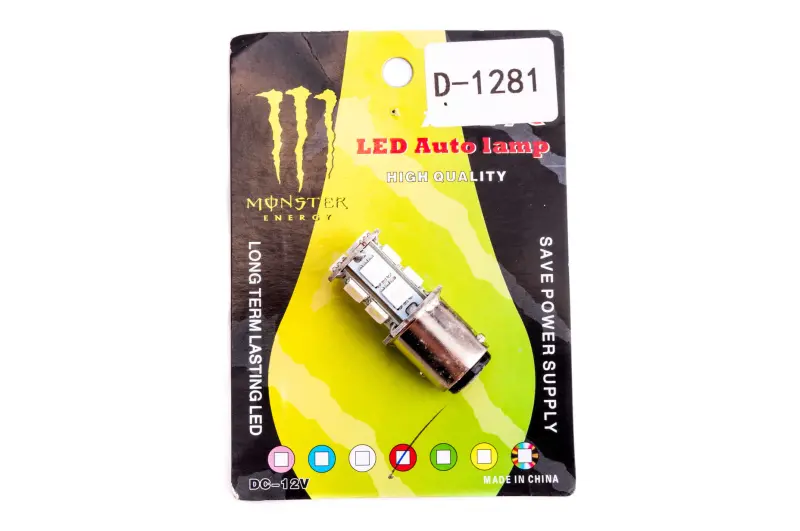 Світлодіодна лампа S25 12 В для стоп-сигналу та габариту GJCT Monster Energy