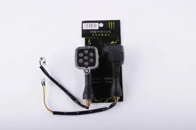 Світлодіодні поворотники MONSTER ENERGY, квадратні, прозорі, 7 LED, пара