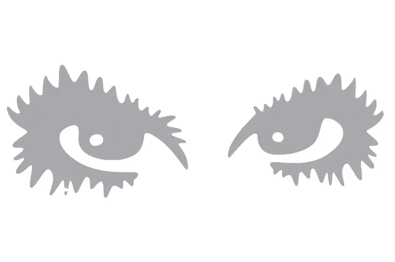 Декоративна наліпка EYES, сіра, 18×6 см (#HQ5)