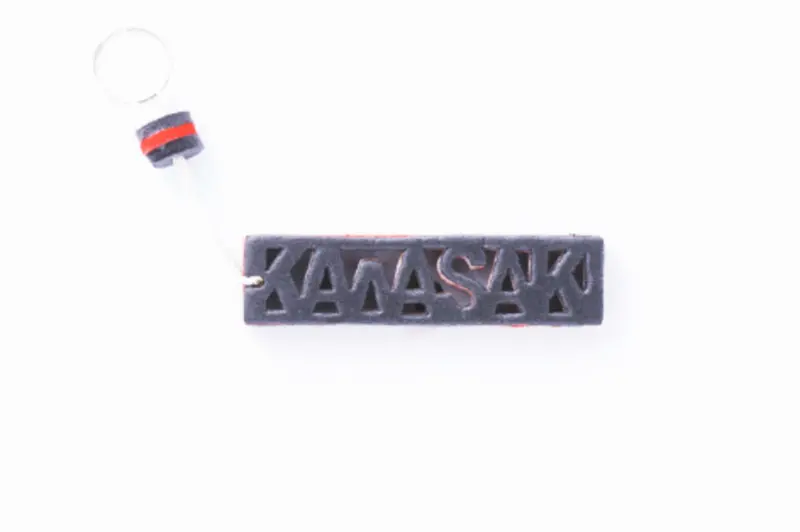 Каучуковый брелок KAWASAKI AS, серо-красный