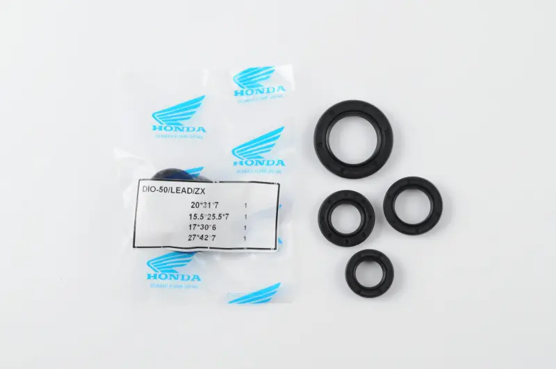 Комплект сальників Honda DIO/LEAD MSU, 4 шт. — 20×31×7, 15,5×25,5×7, 17×30×6, 27×42×7