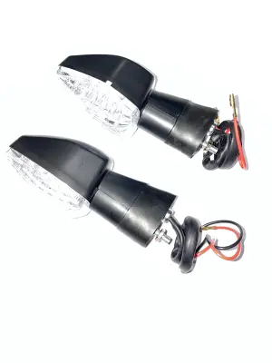 Світлодіодний покажчик повороту JS «Човник», 25 LED, чорний, біле скло