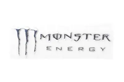 Алюмінієвий шильдик-наліпка Monster Energy 19×7 см, хром, #4750