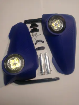 Універсальний синій захист рук на кермо з LED-підсвічуванням