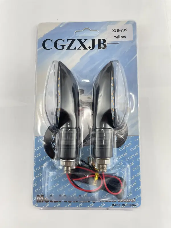Світлодіодні покажчики повороту CGZXJB XJB-739, стрілоподібні, чорні з прозорими розсіювачами, 11 LED, пара
