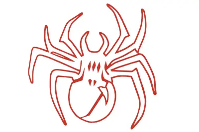 Декоративная наклейка SPIDER красная 13×13 см (#6883)