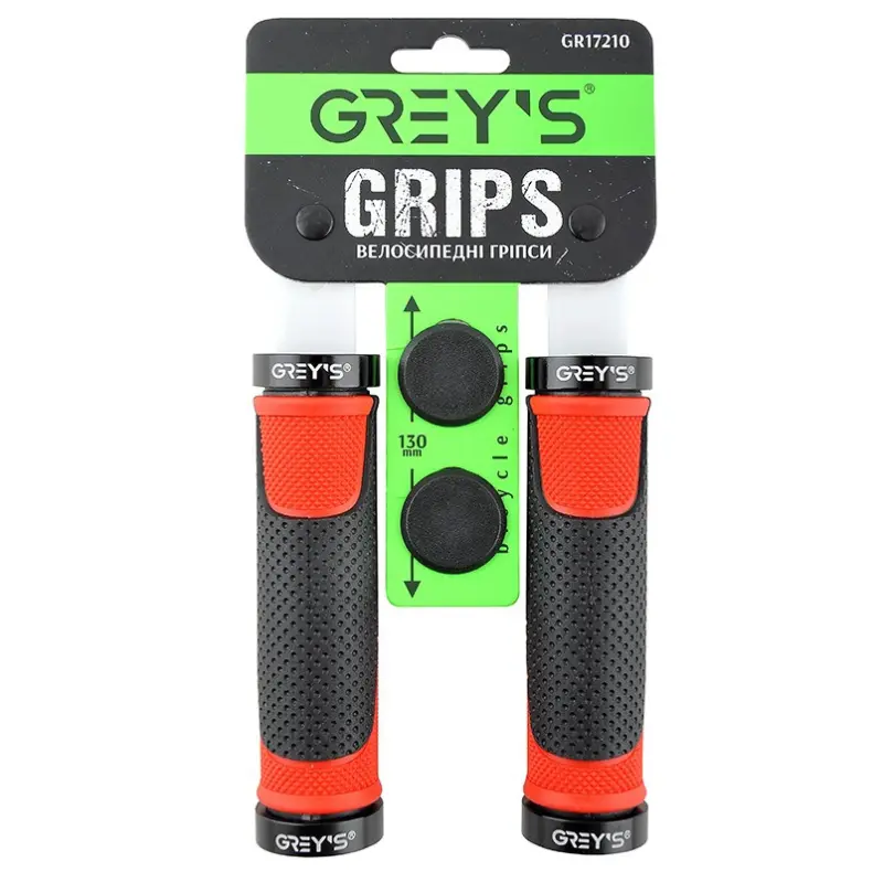 Велосипедные грипсы Grey's GR17210, 130 мм, черно-красные