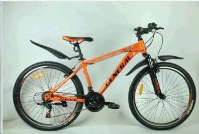 Велосипед GENERAL 5.0 Steel 26″, рама 16″, 21 швидкість, чорно-помаранчевий