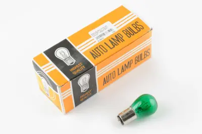 Лампа S25 12 В 21/5 Вт, двухконтактная, зелёная, ORANGE BOX