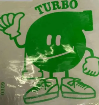 Декоративна наліпка TURBO 16×16 см, зелена (#0309)