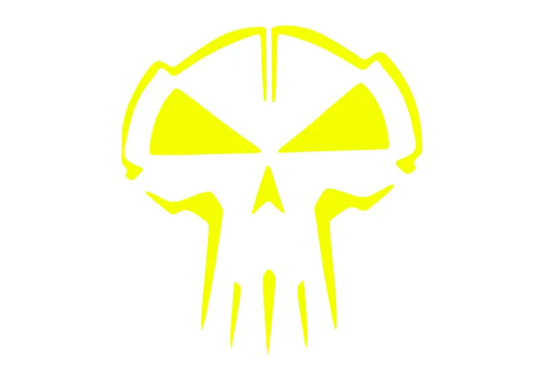Декоративна наліпка SKULL HQ5Y, жовта, 10×10 см