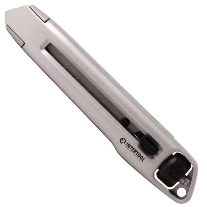 Сегментный нож INTERTOOL HT-0512, 18 мм, металлический, с винтовой фиксацией