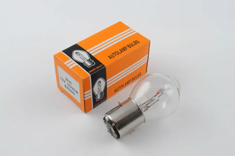 Лампа фари BA20D B35 12V 35/35W, 2 вуса, ORANGE BOX