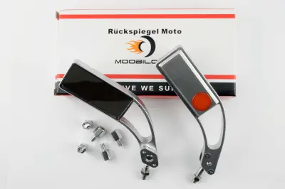 Комплект прямокутних мотодзеркал RED mod. 218, M8/M10, сріблястий