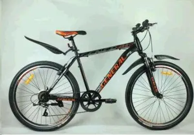 Велосипед GENERAL 5.0 Steel 26″, рама 19″, 21 швидкість, чорно-помаранчевий