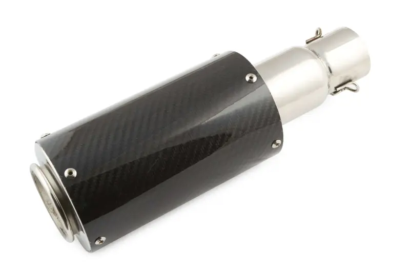 Прямоточный тюнинговый мотоглушитель 325×100 мм, овальный, карбон, модель 118