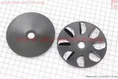 Комплект неподвижной щеки переднего вариатора Suzuki AD 50 / Lets, 2 детали