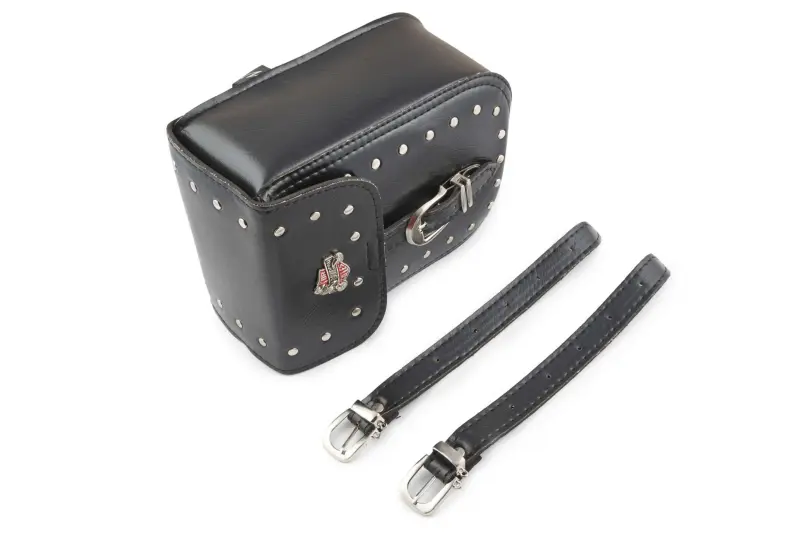 Боковой кожаный кофр KML WL-0538, черный