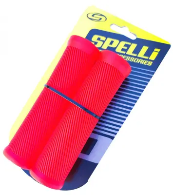 Велосипедные грипсы Spelli SBG-6703, красные, 125 мм