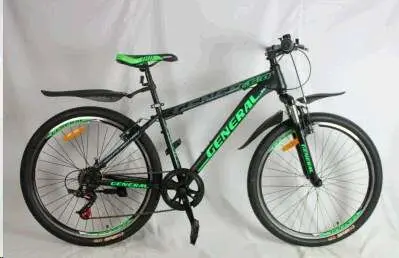 Велосипед GENERAL G6.0 Steel 26″, рама 16″, 7 швидкостей, зелено-чорний