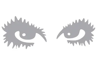Декоративная наклейка EYES, серая, 18×6 см (#HQ5)