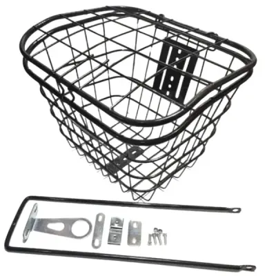 Передній металевий велокошик із кришкою YZ-061, 28″, чорний