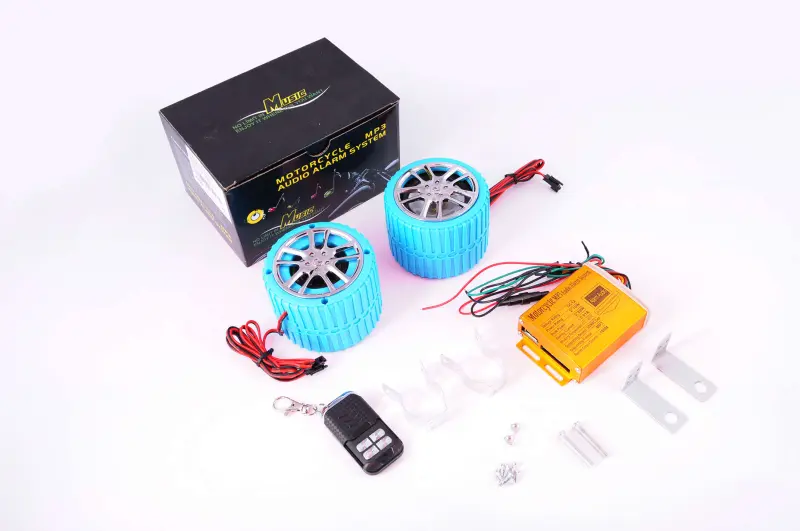 Мотоаудиосистема CZMP3005-2 2,5″ синяя с FM/MP3, сигнализацией и ПДУ