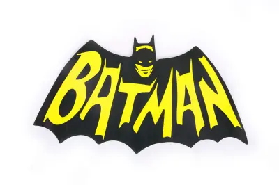 Декоративная наклейка BATMAN 17×10 см, черно-желтая
