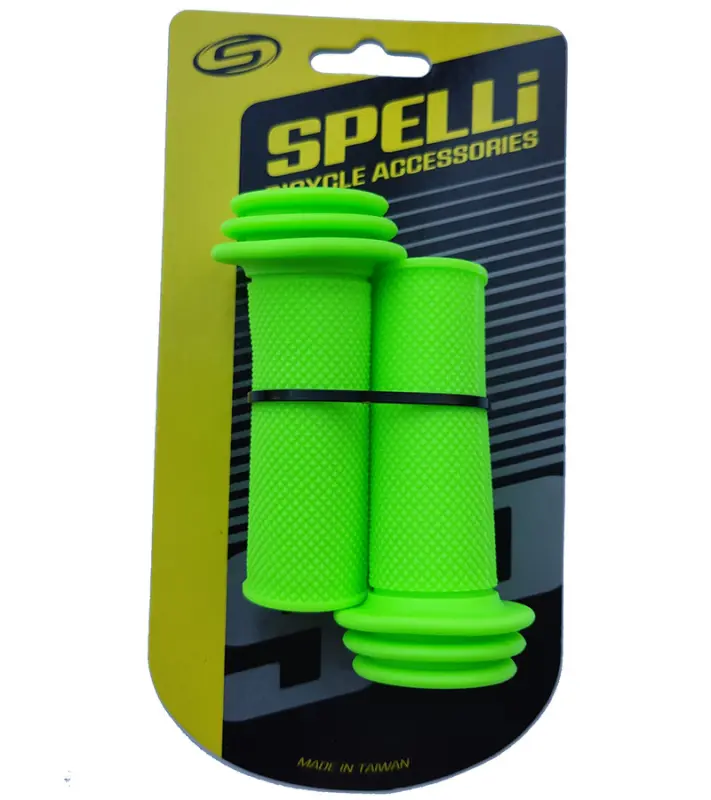 Детские велосипедные грипсы Spelli SBG-688, зеленые, 90 мм