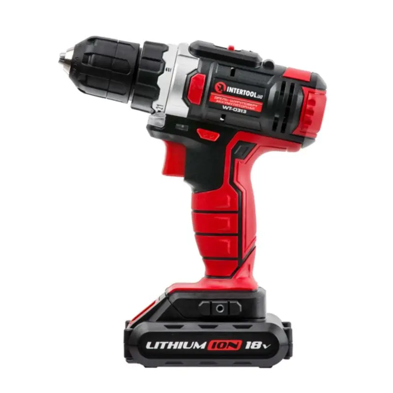 Аккумуляторная дрель-шуруповерт INTERTOOL WT-0313, 18 В