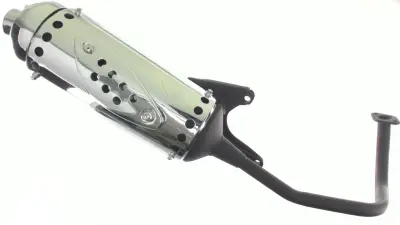 Глушитель 4T GY6 50 WIND круглый хром KOMATCU mod.A