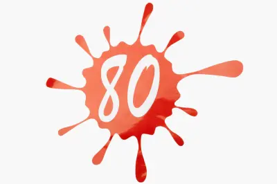Комплект наліпок «80», 35×30 см (#5627)