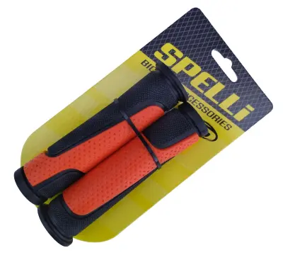 Велосипедные грипсы Spelli SBG-6708L, 127 мм, черно-оранжевые