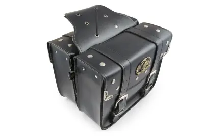Кофры боковые кожаные KML WL-0539, чёрные, пара