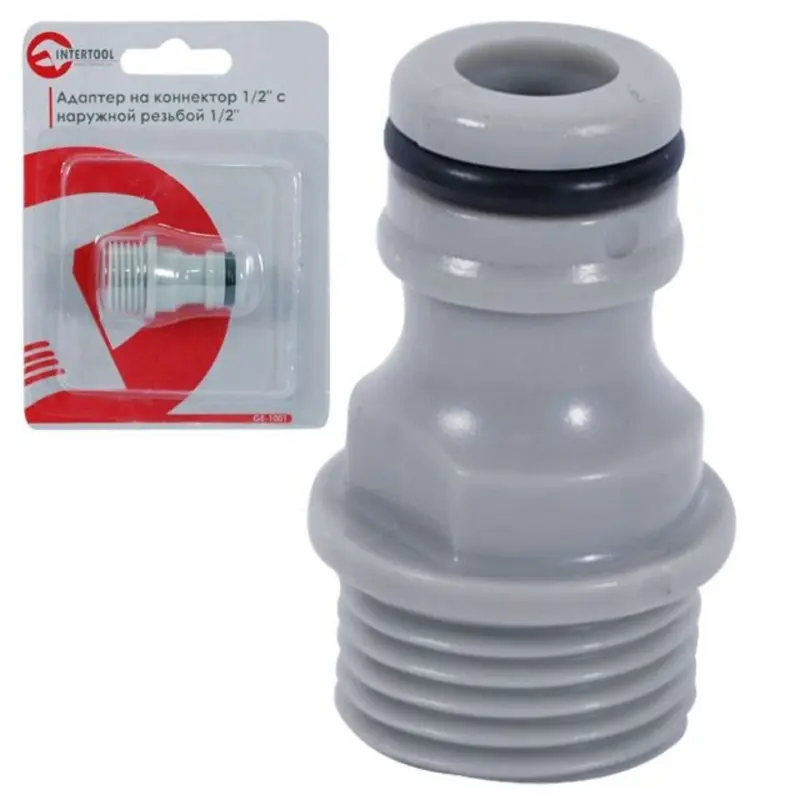 Адаптер INTERTOOL GE-1001 на конектор 1/2″ із зовнішньою різьбою 1/2″