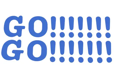 Декоративная наклейка GO!!!!!!! 41×9, синяя (#0498)