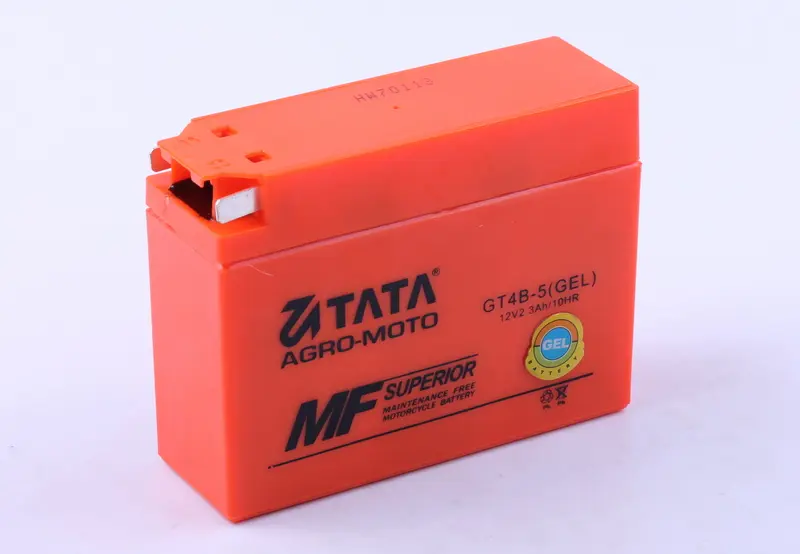 Гелевый мотоаккумулятор TATA GT4B-5 12V 2,3 А·ч, 113×39×89 мм