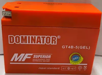 Гелевий мотоакумулятор Dominator VDK-4 / GT4B-5, 12 В, 2,3 А·год, 113×39×89 мм