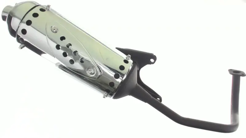Глушитель 4T GY6 50 WIND круглый хром KOMATCU mod.A