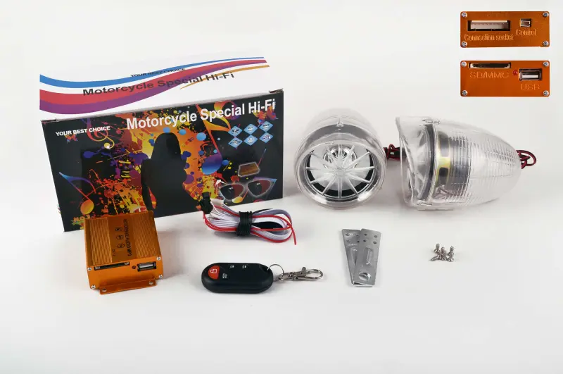 Мотоаудиосистема BEST CHOICE 3,5″ MP3/FM/USB/SD с сигнализацией и ПДУ