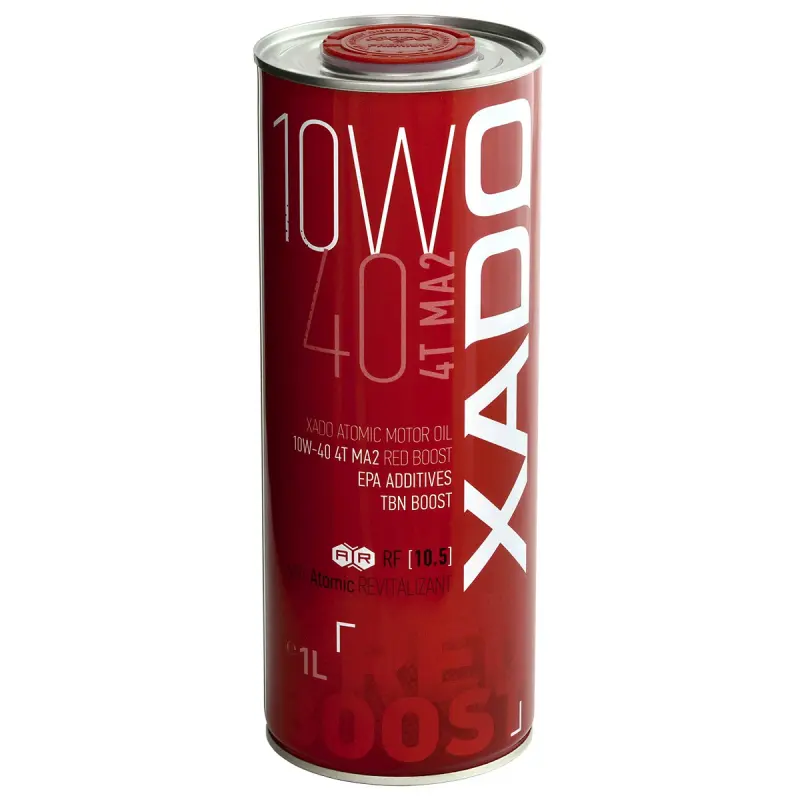 Моторное масло XADO 10W-40 4T MA2 Red Boost, 1 л