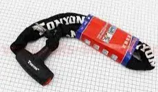 Ланцюговий замок Tonyon TY715D 900×8 мм із ключем, чорний