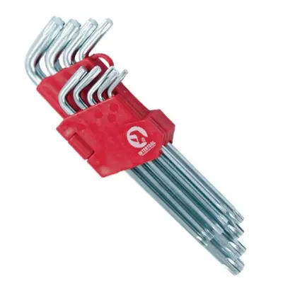 Набор удлиненных Г-образных ключей TORX INTERTOOL HT-0608, T10–T50, 9 шт.