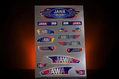 Комплект наліпок JAWA 350, 33×22 см, сірий