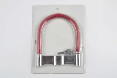 Протиугінний U-подібний замок LOCK 135×14 мм, червоний