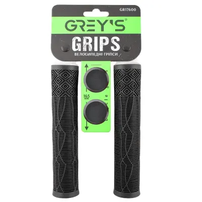 Велосипедные грипсы Grey's GR17600 силиконовые, 165 мм, черные
