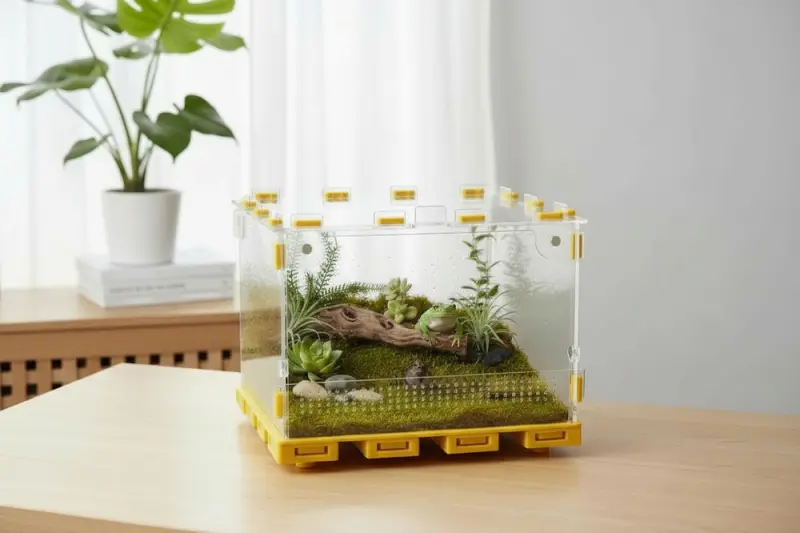ANTMART Yellow 300×300×200 mm terrarium with magnetic door